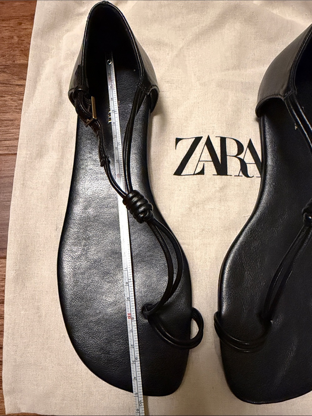 Zara toe loop leather sandals size 7 / 37 - Picture 5 of 10